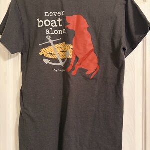 Men's Short Sleeve Graphic Tee - Charcoal with Red Dog Print